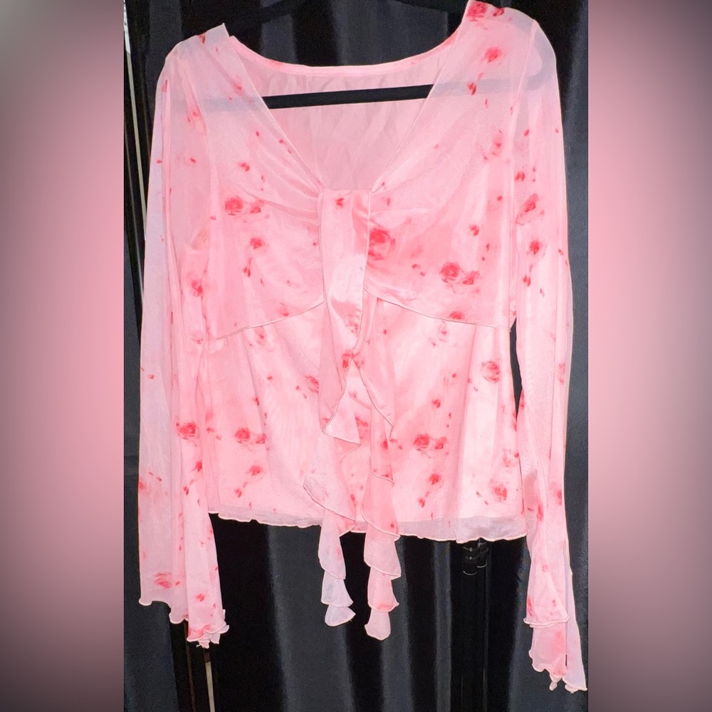 NWOT Floral Pink Women's Top